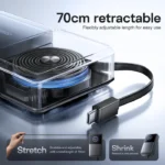 ⁦JOYROOM JR-PR1 22.5W باوربانك بسلك مدمج قابل للسحب 10000mAh أسود⁩ - الصورة ⁦4⁩