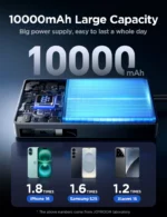 ⁦JOYROOM JR-PR1 22.5W باوربانك بسلك مدمج قابل للسحب 10000mAh أسود⁩ - الصورة ⁦9⁩